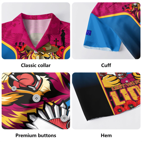 Brisbane Lions Hawaiian Shirt Lest We Forget In Eternal Honor And Duty