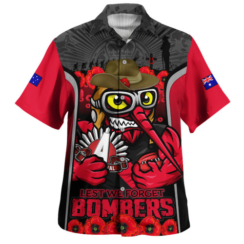 Essendon Hawaiian Shirt Lest We Forget In Eternal Honor And Duty