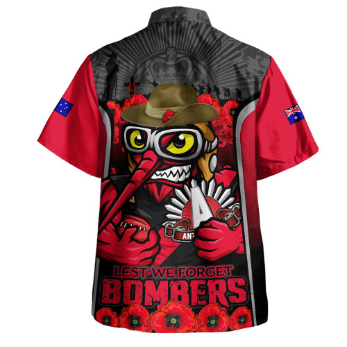 Essendon Hawaiian Shirt Lest We Forget In Eternal Honor And Duty