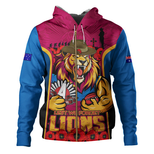 Brisbane Lions Hoodie Lest We Forget In Eternal Honor And Duty