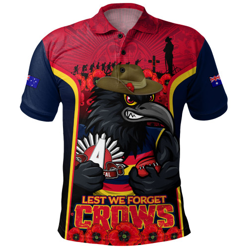Adelaide Crows Polo Shirt Lest We Forget In Eternal Honor And Duty