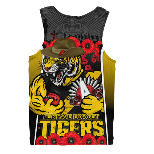 Richmond Men Singlet Lest We Forget In Eternal Honor And Duty