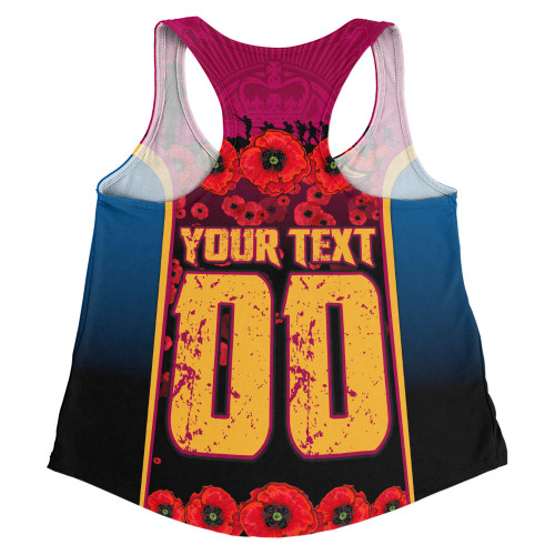 Brisbane Lions Women Racerback Singlet Lest We Forget In Eternal Honor And Duty