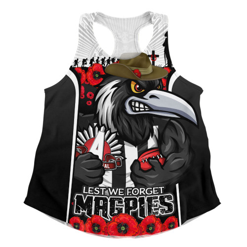 Collingwood Women Racerback Singlet Lest We Forget In Eternal Honor And Duty