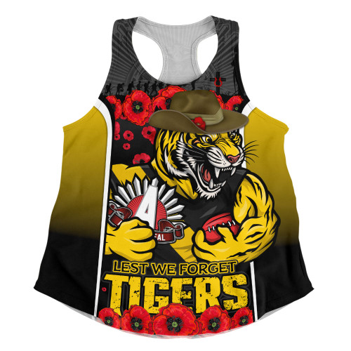 Richmond Women Racerback Singlet Lest We Forget In Eternal Honor And Duty