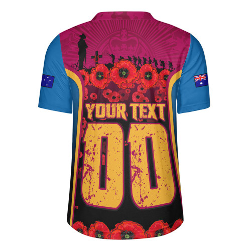 Brisbane Lions Rugby Jersey Lest We Forget In Eternal Honor And Duty