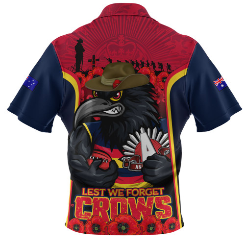 Adelaide Crows Zip Polo Shirt Lest We Forget In Eternal Honor And Duty