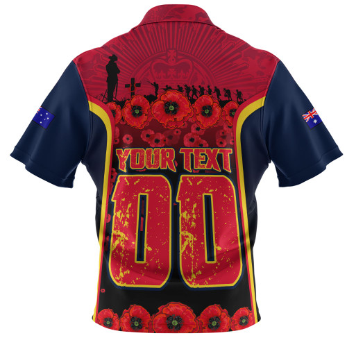 Adelaide Crows Zip Polo Shirt Lest We Forget In Eternal Honor And Duty