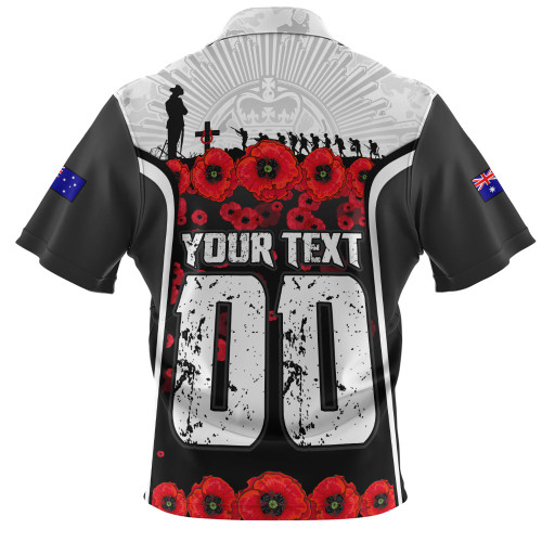 Collingwood Zip Polo Shirt Lest We Forget In Eternal Honor And Duty