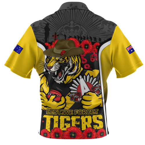 Richmond Zip Polo Shirt Lest We Forget In Eternal Honor And Duty