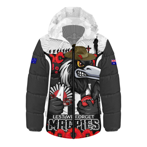 Collingwood Hooded Padded Jacket Lest We Forget In Eternal Honor And Duty
