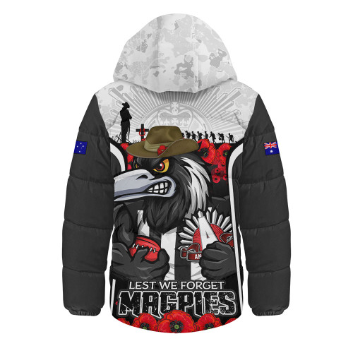 Collingwood Hooded Padded Jacket Lest We Forget In Eternal Honor And Duty