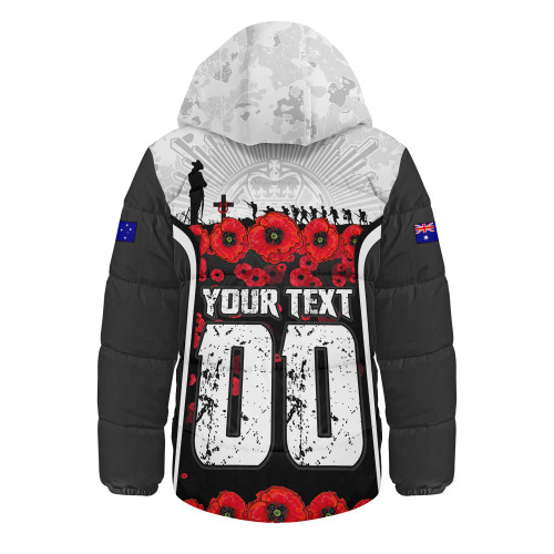 Collingwood Hooded Padded Jacket Lest We Forget In Eternal Honor And Duty