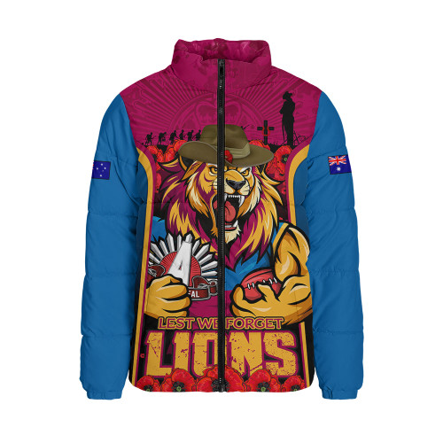 Brisbane Lions Padded Jacket Lest We Forget In Eternal Honor And Duty