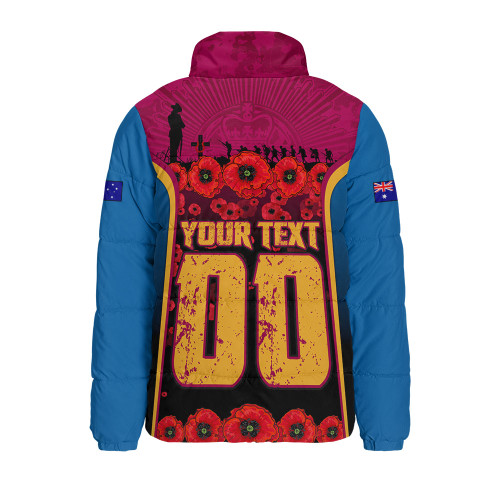 Brisbane Lions Padded Jacket Lest We Forget In Eternal Honor And Duty