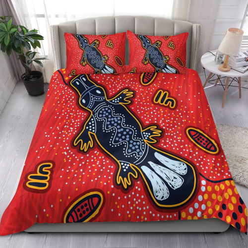 Australia Aboriginal Bedding Set - Indigenous Platypus Ver 6