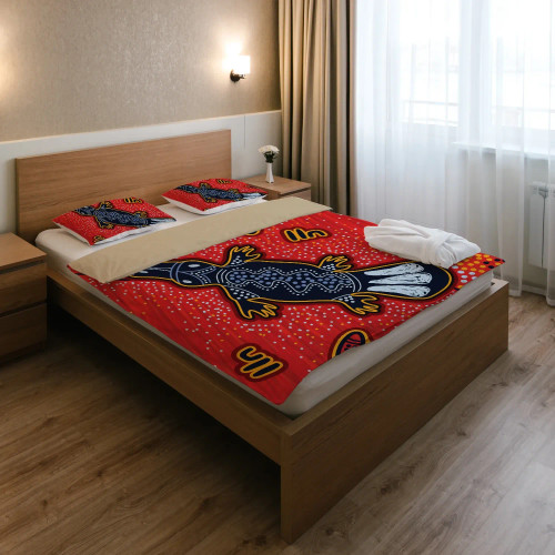 Australia Aboriginal Bedding Set - Indigenous Platypus Ver 6 Australia Aboriginal Bedding Set - Indigenous Platypus Ver 6