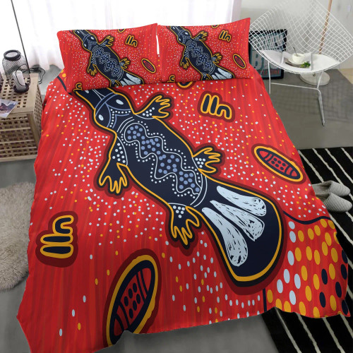 Australia Aboriginal Bedding Set - Indigenous Platypus Ver 6 Australia Aboriginal Bedding Set - Indigenous Platypus Ver 6