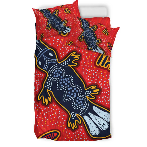Australia Aboriginal Bedding Set - Indigenous Platypus Ver 6 Australia Aboriginal Bedding Set - Indigenous Platypus Ver 6