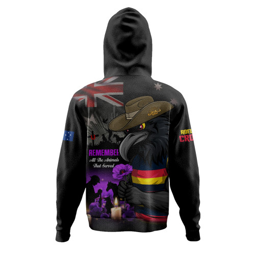 Adelaide Crows Hoodie Anzac Day In Memory Of Animals That Served