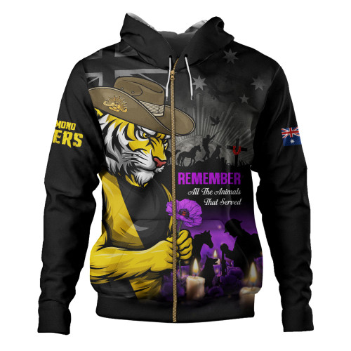 Richmond Hoodie Anzac Day In Memory Of Animals That Served