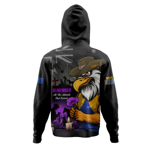 West Coast Eagles Hoodie Anzac Day In Memory Of Animals That Served