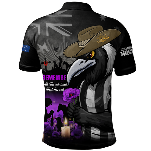 Collingwood Polo Shirt Anzac Day In Memory Of Animals That Served