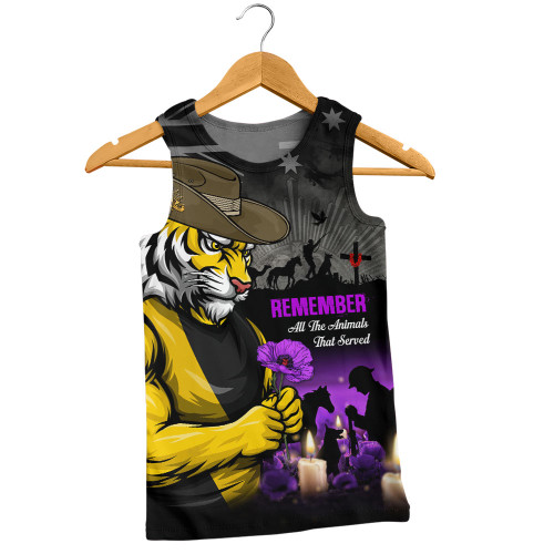 Richmond Men Singlet Anzac Day In Memory Of Animals That Served