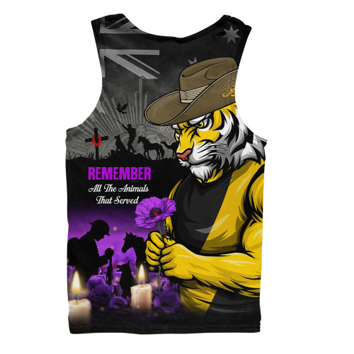 Richmond Men Singlet Anzac Day In Memory Of Animals That Served
