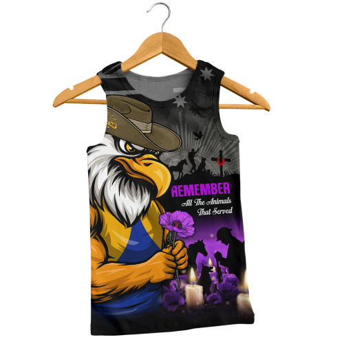 West Coast Eagles Men Singlet Anzac Day In Memory Of Animals That Served