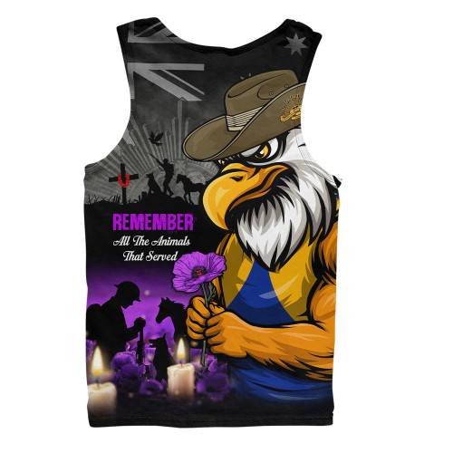 West Coast Eagles Men Singlet Anzac Day In Memory Of Animals That Served