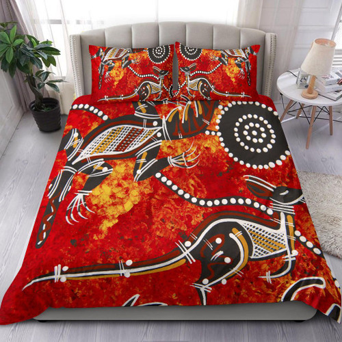 Australia Bedding Set - Aboriginal Crocodile And Kangaroo Australia Bedding Set - Aboriginal Crocodile And Kangaroo