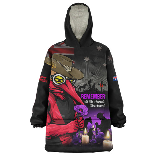 Essendon Snug Hoodie Anzac Day In Memory Of Animals That Served