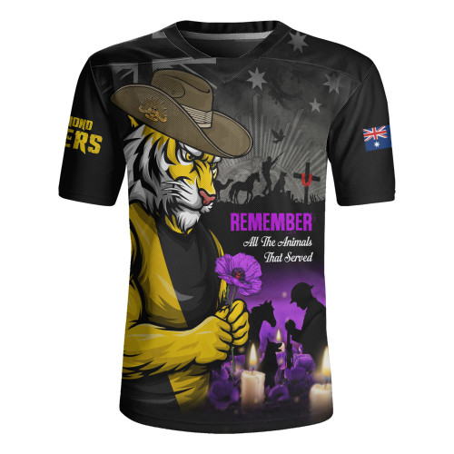 Richmond Rugby Jersey Anzac Day In Memory Of Animals That Served