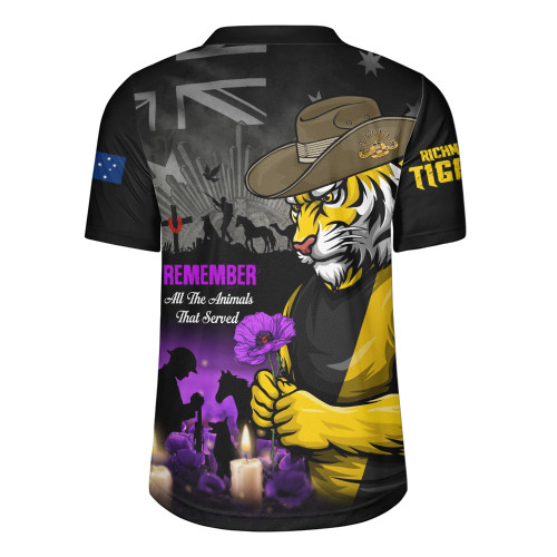 Richmond Rugby Jersey Anzac Day In Memory Of Animals That Served
