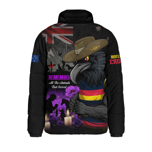 Adelaide Crows Padded Jacket Anzac Day In Memory Of Animals That Served