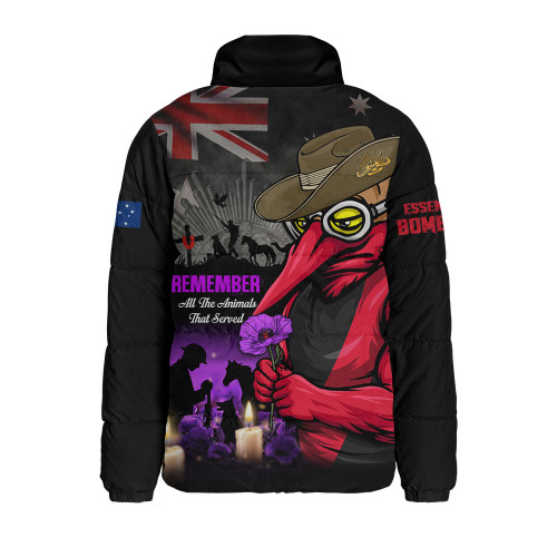 Essendon Padded Jacket Anzac Day In Memory Of Animals That Served
