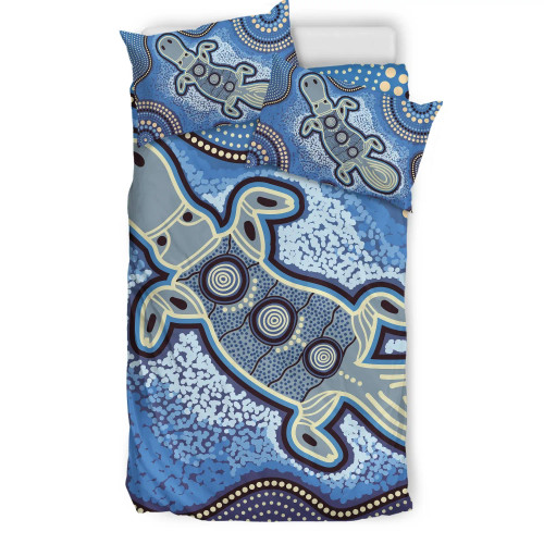 Australia Aboriginal Bedding Set - Indigenous Platypus Ver 5 Australia Aboriginal Bedding Set - Indigenous Platypus Ver 5