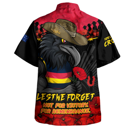 Adelaide Crows Hawaiian Shirt ANZAC Day Not For Victory For Remembrance