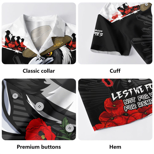 Collingwood Hawaiian Shirt ANZAC Day Not For Victory For Remembrance