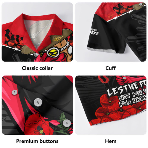 Essendon Hawaiian Shirt ANZAC Day Not For Victory For Remembrance