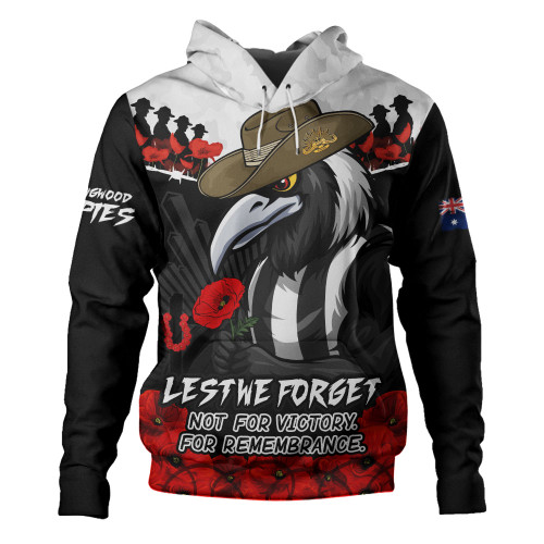 Collingwood Hoodie ANZAC Day Not For Victory For Remembrance