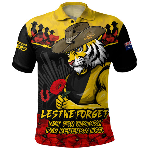 Richmond Polo Shirt ANZAC Day Not For Victory For Remembrance