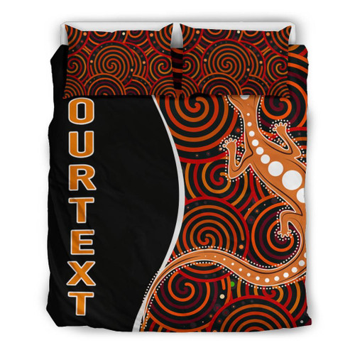 Australia Aboriginal Personalised Bedding Set - Indigenous Lizard Dreaming Australia Aboriginal Personalised Bedding Set - Indigenous Lizard Dreaming