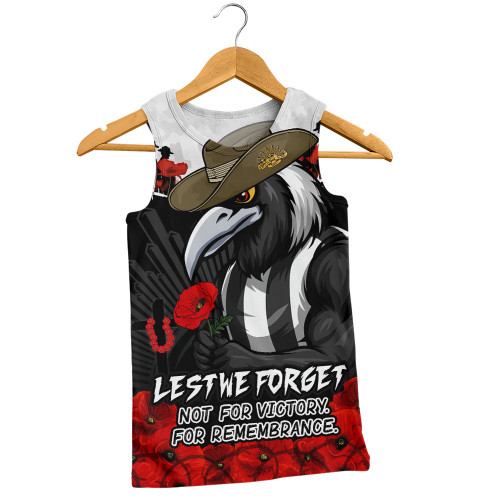Collingwood Men Singlet ANZAC Day Not For Victory For Remembrance