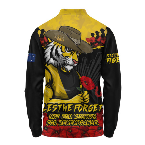 Richmond Long Sleeve Polo Shirt ANZAC Day Not For Victory For Remembrance