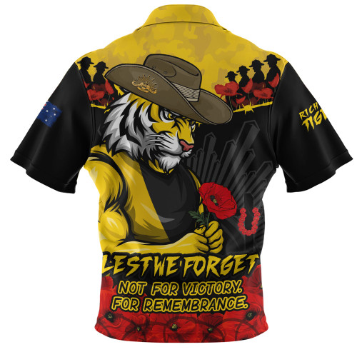 Richmond Zip Polo Shirt ANZAC Day Not For Victory For Remembrance