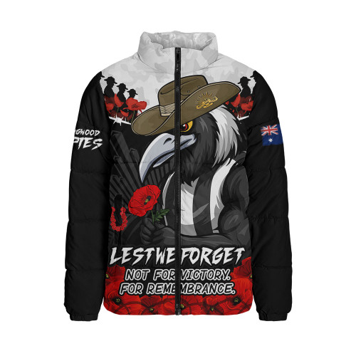 Collingwood Padded Jacket ANZAC Day Not For Victory For Remembrance