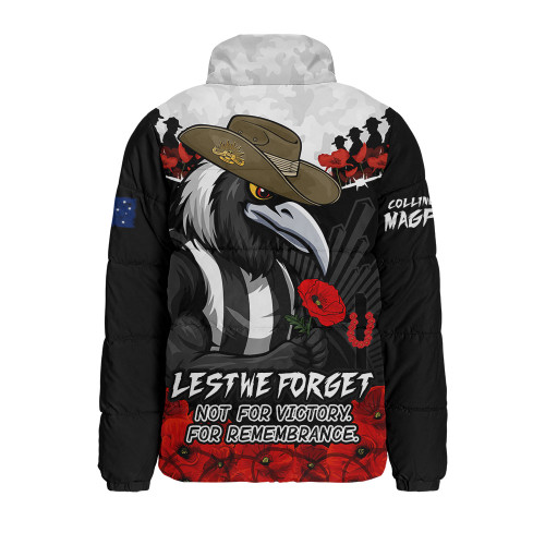 Collingwood Padded Jacket ANZAC Day Not For Victory For Remembrance