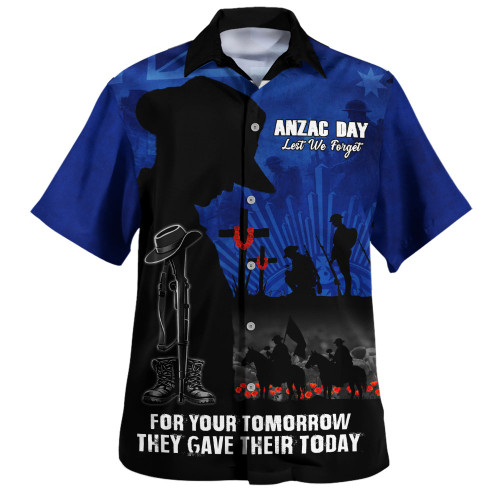 Australia Hawaiian Shirt Anzac Day United In Spirit For Those Served All Remember